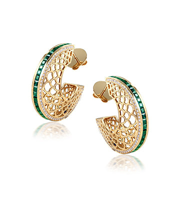 Diamond and Emerald hoops